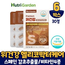 위건강 헬리코박터 정 스페인 감초추출물 위건강 도움 영양제 알약 케이스 증정, 6개, 30정