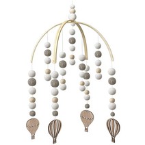 AONTUS 아기 침대 천장 모빌 여아용 나무 비즈 어린이 소년 아기 침실 디자이너 아기방 기쁨, Fire Balloon