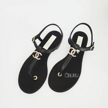 샤넬 [명품]샤넬 CC로고 T스트랩 쪼리 샌들 플랫 블랙 G39627 1149833 417811730