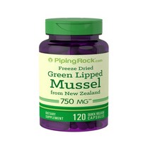 Piping Rock 녹색입 홍합 750mg, 500mg, 1개