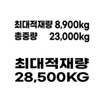 최대적재량 총중량 화물차 적제중량 자유문구 스티커, 60cm- 1줄, 검정, 1개