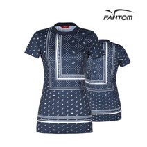 팬텀 골프 fantom여성 FGS 반다나패턴 반팔 티셔츠 F22102TR157_NA, 090, NA