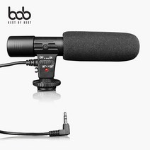 bob 입체 고감도 3.5MM 외장마이크 MIC-01 GoPro 호환, MIC_01_블랙