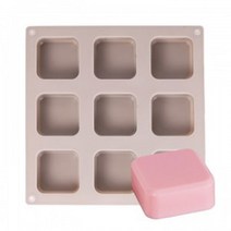 [아로마케이] 민무늬 라운드 정사각 9구 실리콘 비누 몰드 만들기 재료