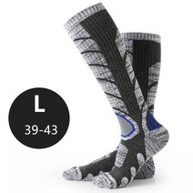 발열 스노우보드 보온 방한 남자겨울 1쌍 야외 스키 양말 수분 흡수 무릎 높은 스포츠 스노우 보드 도구, 04 Dark gray