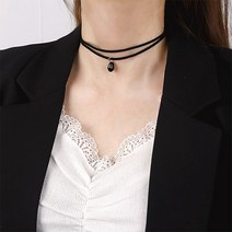 일호장신구 블랙 컷팅비즈 두줄 초커
