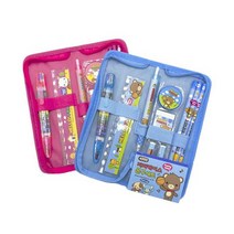 지퍼케이스 문구세트 초등생 신학기 학용품 선물, 블루