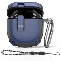 Secure Lock Bose QuietComfort 이어버드 II 케이스(2022) WOFRO 풀 바디 충격 방지 보호 보스 2 케이스 커버 하드 QC 액세서리용 카라비너 및, blue