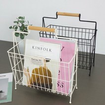 잡지꽂이 인테리어소품 감성템 다용도 철제 매거진렉 책보관 철재수납함 팜플렛 카다록, 블랙