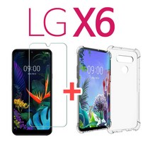 스톤스틸 LG X6 강화유리 필름 + 투명 범퍼 케이스 (x625), 1세트