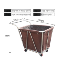 조립식 호텔 리넨 트롤리 핸드 카트 손수레 폴딩 룸서비스 세탁 모델 숙소 빨래 수거, 손잡이가 있는 리넨 카트 브라운