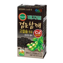 베지밀 베지빌 검은참깨 고칼슘 두유, 190ml, 24개