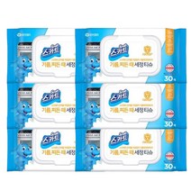 스카트 기름 찌든때 세정 청소 물티슈 캡 30매 6팩, 단품, 단품