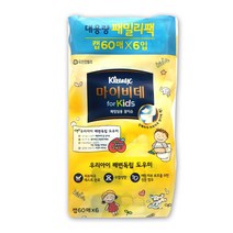 크리넥스 마이비데 화장실용 물티슈 대용량 패밀리팩 캡 60매 x 6입, 6개