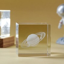 크리스탈 조명 태양계 문진 서예도구 문방사우, 6x6x6cm, 07.토성