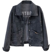 여자 청자켓 봄 가을 오버핏 데님 자켓 자수 상의 women denim jacket JX0966