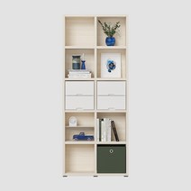 한샘 샘 책장 5단 80cm 서랍형 시공 (컬러 택1), 라이트메이플_책장/화이트_서랍(A)