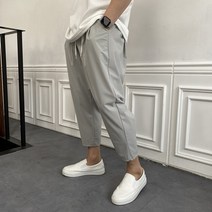 몽키 3color 8-9부 데일리 핀턱 아이스 왕스판 와이드핏 밴딩 냉장고 팬츠
