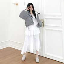 실크 롱프릴스커트 캉캉 A라인 스판 하객 코디 데이트 데일리룩