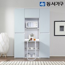 동서가구 피츠 델라벨 2000 주방수납 렌지대 풀세트 PON007, 코튼블루, 단품