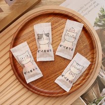 초콜릿 포장지 OPP필름 다이소 눈꽃과자 전용포장봉투 캐티토피누가과자 1개 찹쌀배우유 대추우유과자 포장봉투 117734, 4x9cm 새끼 고양이 100마리, 자세히보다