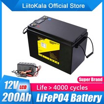 LiitoKala-12V LiFePO4 배터리 200Ah RV 캠핑카 방수 골프 카트 4000 사이클 오프로드 그리드 태양 에너지 150ABMS, [02] 12.8V200Ah-LCD
