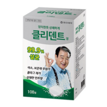동아제약 클리덴트 정 틀니 세정제 (치아교정기 세정가능), 108개입, 1개