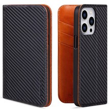 미국발송 VISOUL Case for iPhone 14 Pro Wallet Case Magnetic Carbon Fiber Leather Case with Card Holder