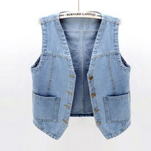 벨리타앤코 여성 청 조끼 데님 베스트 빅사이즈 캐주얼 mbw61