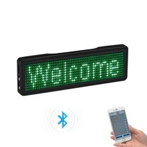 LED전광판 LED광고판 전광판 2023 새로운 블루투스 LED 이름 배지 DIY 프로그래밍 가능한 스크롤 메시지 보드 미니 HD 텍스트 숫자 패턴 디스플레이, 4.green light