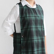 옆단추 원피스앞치마 어린이집 유치원 작업용 조리사 주방용 식당 에이프런 카페용 바리스타 요리학원