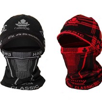 국산 하후캐나다 울트라세트(모자+넥워머) 코오롱원사, 체크-블랙레드