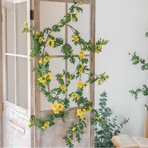 데이지 넝쿨 조화 인조 꽃 플라워 가랜드 행인플렌트 벽장식 갈란드, 옐로우