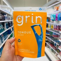 GRIN 일회용 혀클리너 구강청소 여행용 혀클리너 32개입 미국배송 430138, 단일
