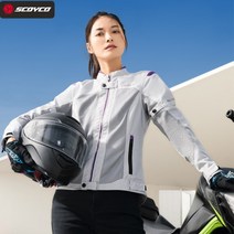 POOMIHOUSE 여름 남여공용 메쉬 오토바이 통기성 레저 레이싱 자켓, XL, JK158W 여성 퍼플화이트【여름】