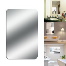 비정형 전신 거울 조명 물결 스탠드 대형 엔틱 미드센츄리거울작은 아크릴 거울 왜곡 스티커 반사 스틱 벽, 02 Silver rectangle