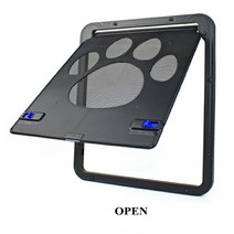 강아지 펜스 울타리 출입문 안전문 대문 휀스 개집만들기 고양이 방충망 펫도어 문 개를, 폭 24cm X 높이 29cm, 검은 색