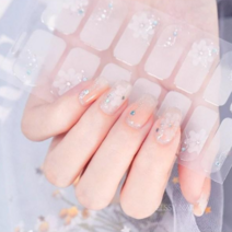 엘씨 젤 네일스티커 시럽 그라데이션 글리터 네일패치, 1개, 563/쉬폰 플라워 3094