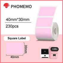 가격표라벨기 네임프린터 네임스티커기계 송장프린터 Jepod-M110/M220 라벨 프린터 용 자체 접착 용지 방, 18 L1 40x30 for 230p