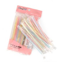 얇은 주름빨대 4mm 80개입 개별포장 요구르트 유치원, 1개, 기본