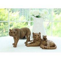 재물 행운 대박기원 호랑이띠선물 장식품 책장 선반 책상 테이블 모델하우스 사무실, 엄마와 아가 호랑이