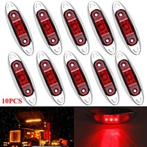 트럭 LED 사이드 마커 라이트 12V/24V 밴 트레일러 레드 경고등 액세서리 10 개입