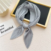 플리츠플리즈스카프 주름스카프 봄스카프 플리츠스카프플리티드 여성 새틴 스카프 네커치프 리본 스퀘어 스