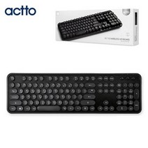 HP 엑토 레트로 무선 키보드 (KBD 48) (블랙), 단일상품(PQM6801)