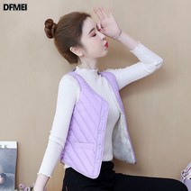 DFMEI 기모 도톰 베스트 가을 겨울 가벼운 패딩 면 나시