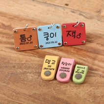 플레이바우 멍블리 강아지 이름표, 그린, 네모형 대, 나눔체