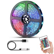 2구 3구 5구 8구 멀티탭 브라질 LED 스트립 RGB USB 2835 블루투스 적외선 제어 유연한 램프 리본 TV 데스, 04 4m, 02 2835 24-Key IR