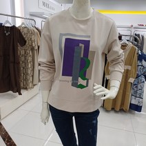 막스카라 가을 프린트 스판 티셔츠