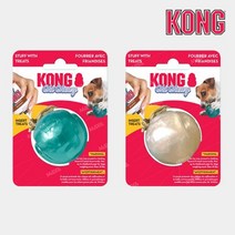 콩 KONG 치츠위 볼 강아지 간식 먹이 공 놀이 장난감 콩토이, L, 진주
