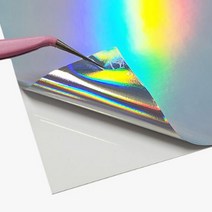 20장 홀로그램지 반짝이 인쇄 무지 용지 토퍼 접착 스티커, 홀로그램 접착 인쇄 용지